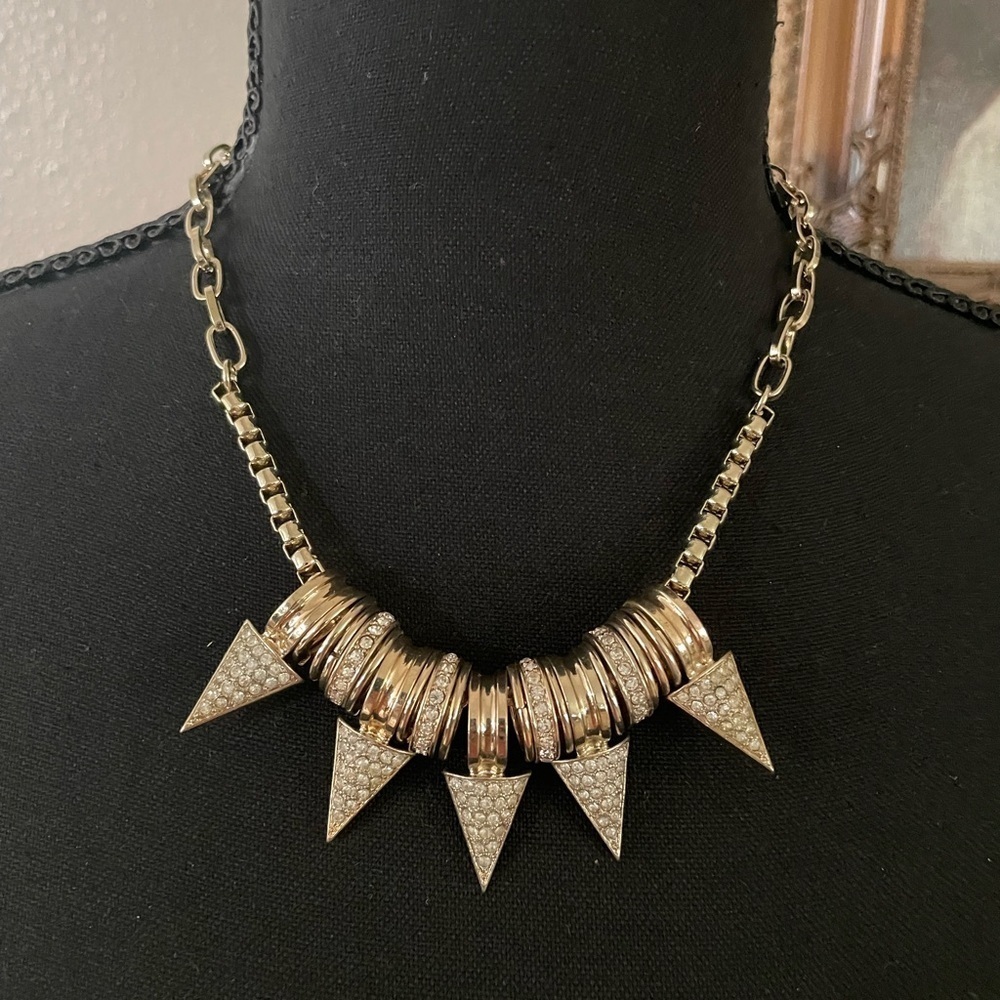 Gold and Silver tone Statement Necklace fashion jewelry